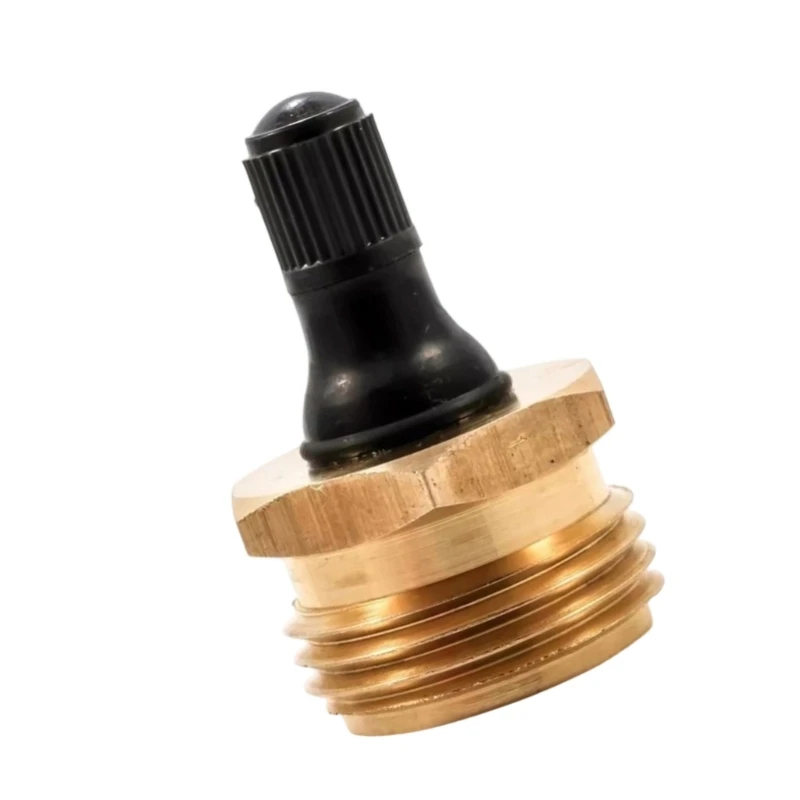 Brass Motorhome Water Port Winterizing Fitting Blow Out Plug with Stem Top and Male Thread Base for Air Chuck Line