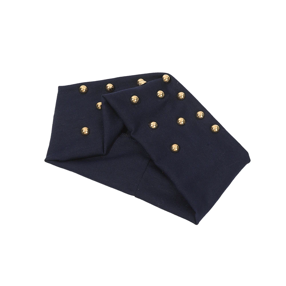 新しいメタリックパール象嵌ヘアバンド秋/冬ワイドエッジ弾性ヘッドバンド女性の日常暖かくファッショナブルなヘアアクセサリー