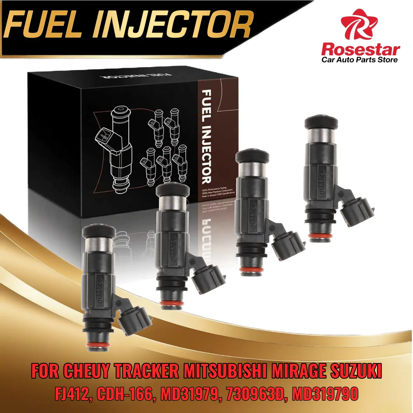 

For Mitsubishi Mirage 1997 2002 15L SOHC MD319790 Engine Injector Set FJ412 CDH166
