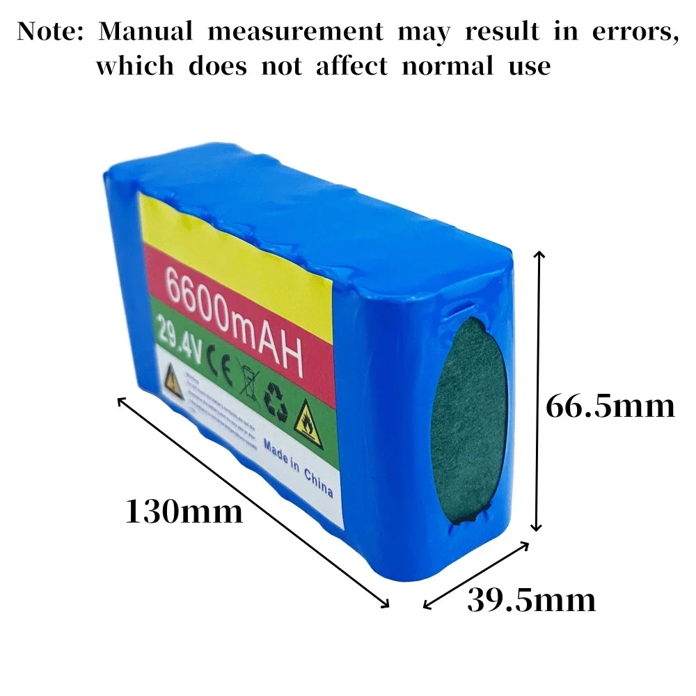 100% NUEVO 7S2P 29,4 V 6600 mAh 18650 batería recargable de iones de litio de alta capacidad, monopatín de equilibrio, etc.