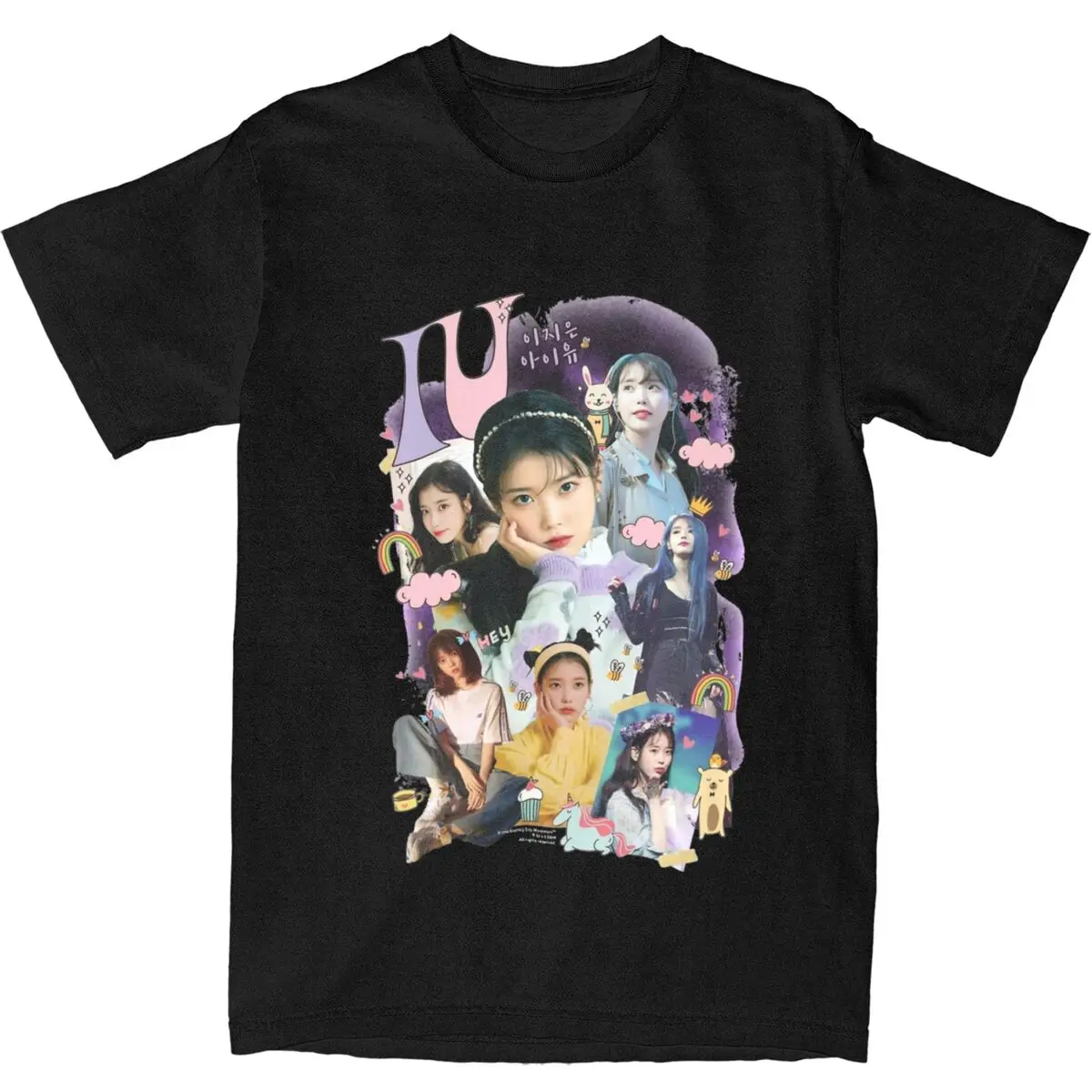 

IU Singer T-Shirt Summer Music Album Y2K Casual T Shirts Cotton Fashion Tee Shirt For Male Short Sleeves Design Clothing