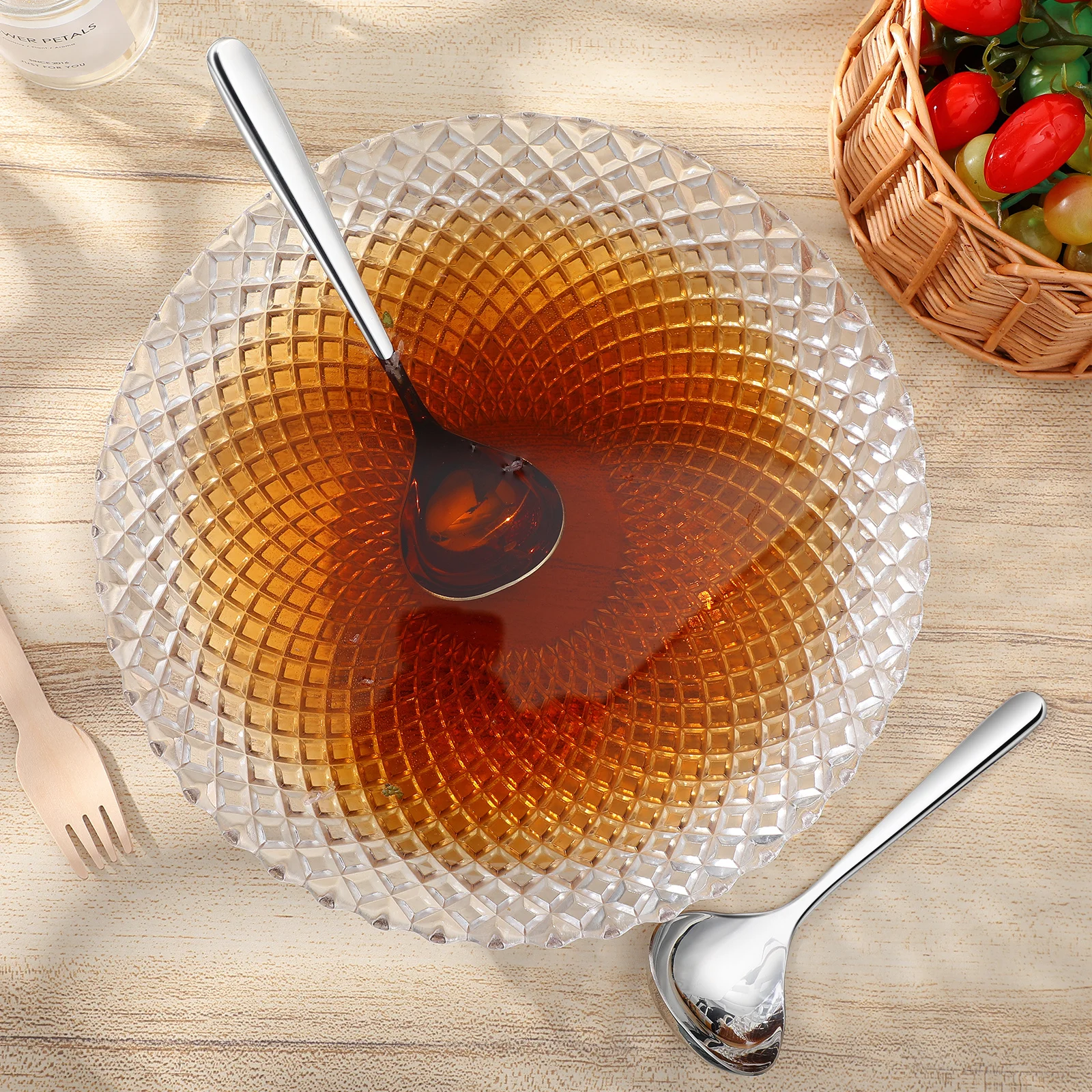 

2Pcs StainlessSteelLadle SoupSpoon CookingSpoons NoRustKitchenware HeatResistantHandle ErgonomicDesign HomeHotelRestaurant