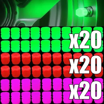 Świecąca nasadka zaworu opony samochodowej Fluorescencyjny świecący w nocy wystrój Dysza koła motocykla i roweru Pyłoszczelne nasadki na trzpienie zaworu opony