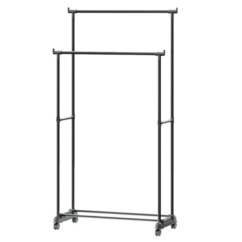 Auxiliary Furniture Double Extendable Donkey Rack with Wheels Black 160x80 Cm