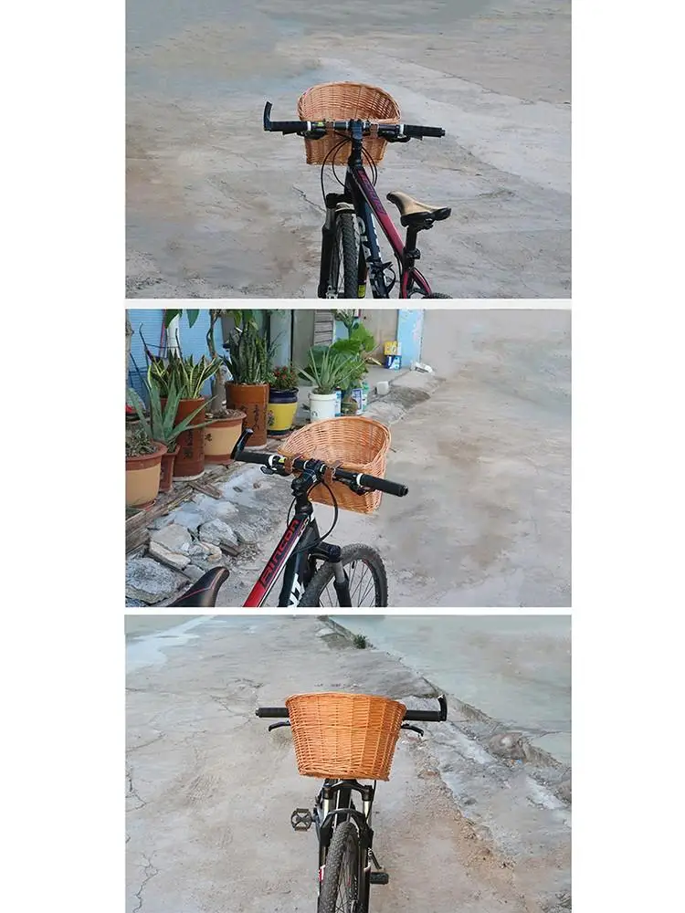 AliExpress NONE Useful Vintage Style Bike Basket Lightweight Bicycle Handlebar Basket Easy to Install Bicycle Storage Basket for Unisex