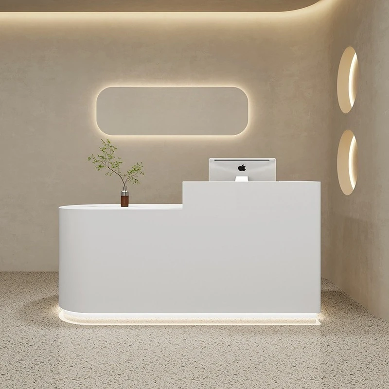 Luxury-Style Reception Desks Boutique Small Beauty Salon Reception Desks Paint Finish Office Furniture Banco Reception ZY40JDT