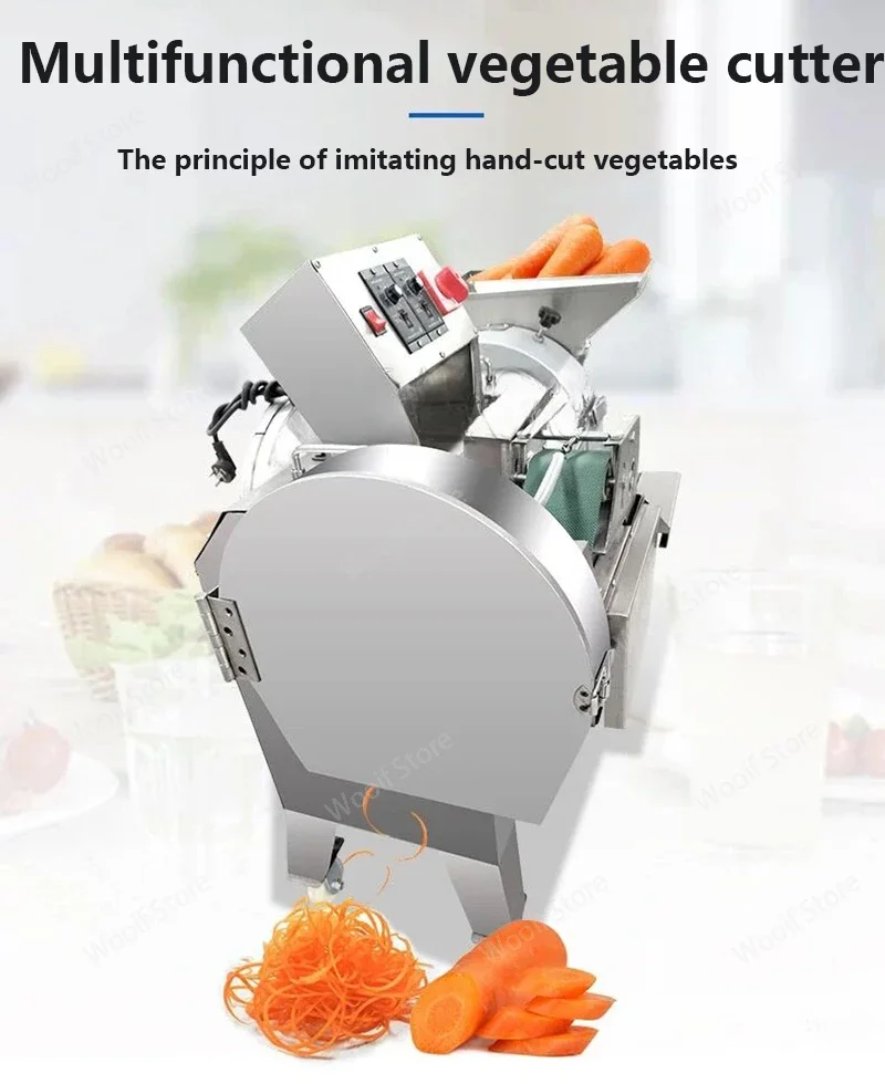 Affettatrice commerciale multifunzione Tagliatrice di verdure Trituratrice industriale Cavolo Carota Cipolla Frutta Verdura Taglierina
