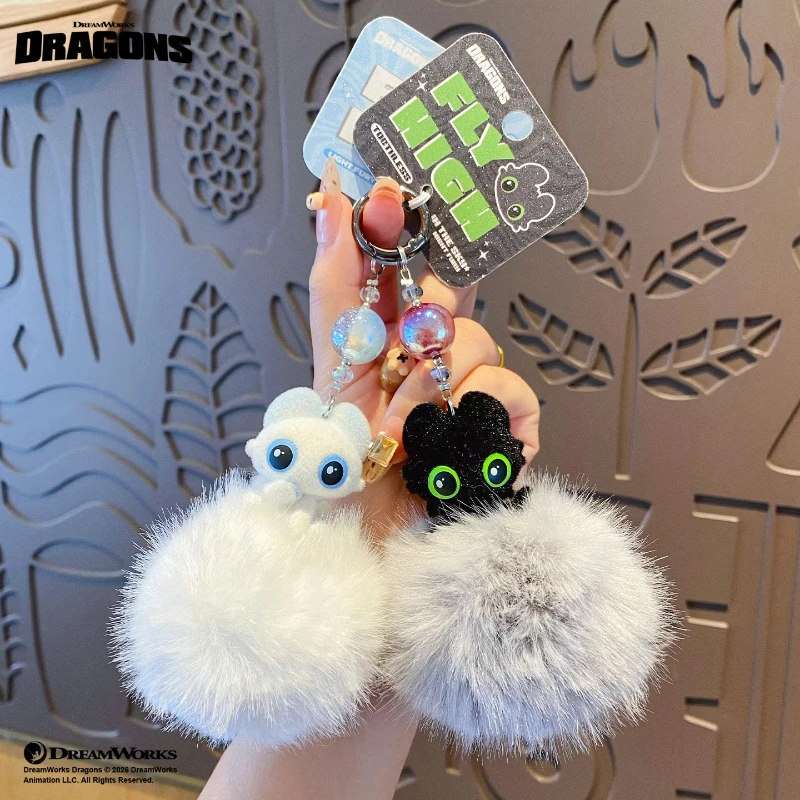 Authentic Dragon Taming Master Toothless Car Keychain Pendant Cartoon Trendy Play Light Shadow Doll Keychain Bag Pendant view 5