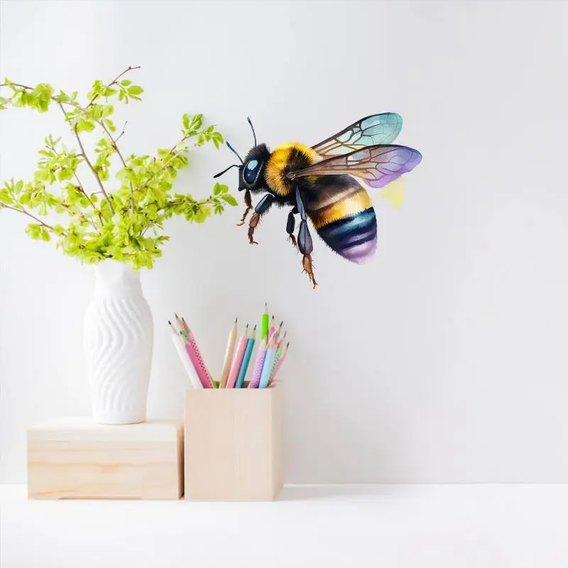 M438 Bienen Insekten Tiere Wanda uf kleber Toilette Wohnzimmer Schrank Kühlschrank Wohnkultur Aufkleber Aufkleber – Detail 2