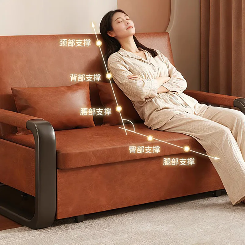Folding dual-purpose sofa bed single apartment small apartment single double retractable bed balcony multi-functional pull-out