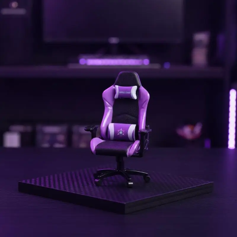 Mini Gaming Chair Model Rotatable Dollhouse Armchair Lifelike Mini Furniture for DIY Doll House Decor Hobbyist Gift
