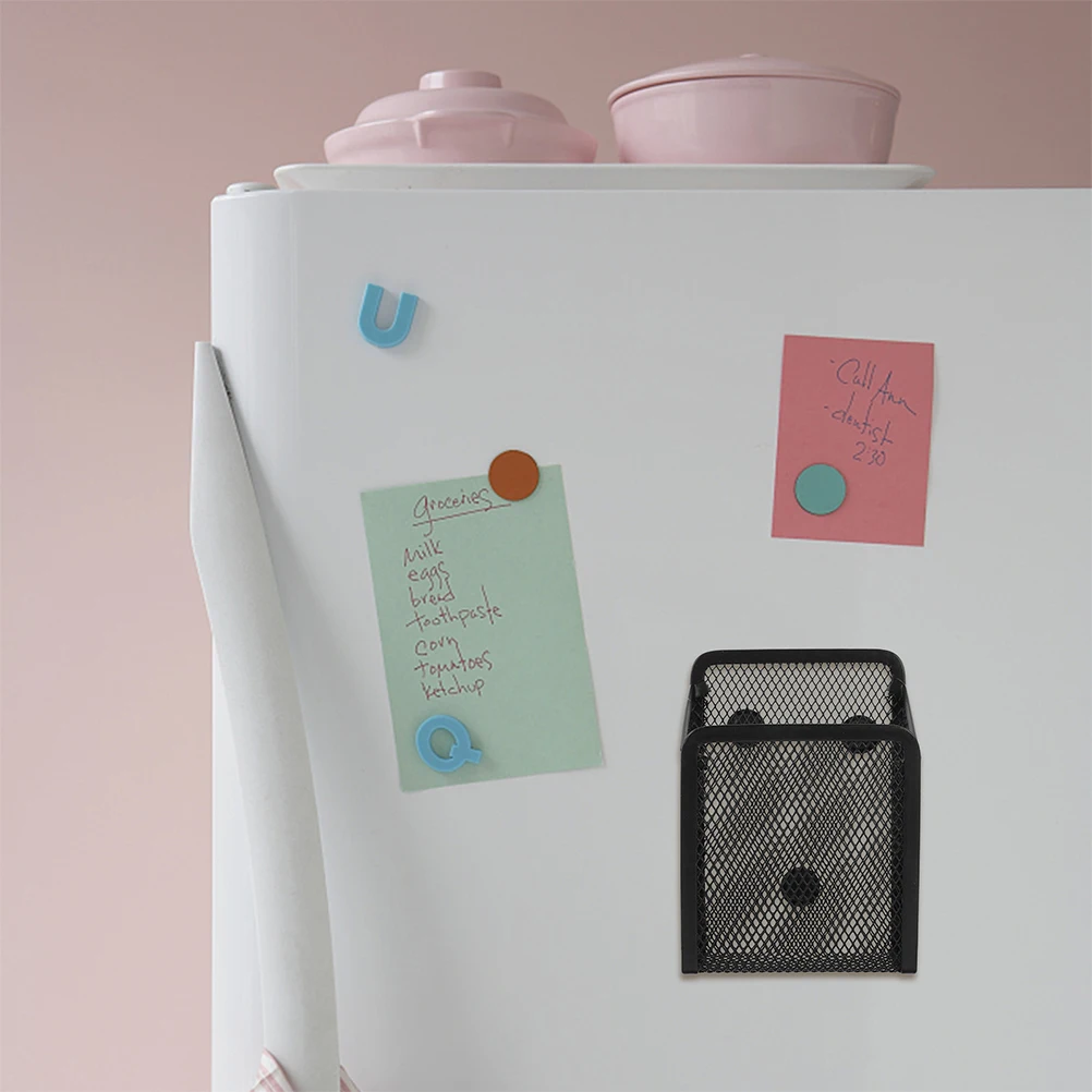 

Magnetic Pen Holder Iron Material Strong Magnetic Organizer For Fridge Whiteboard Office Classroom Storage Container