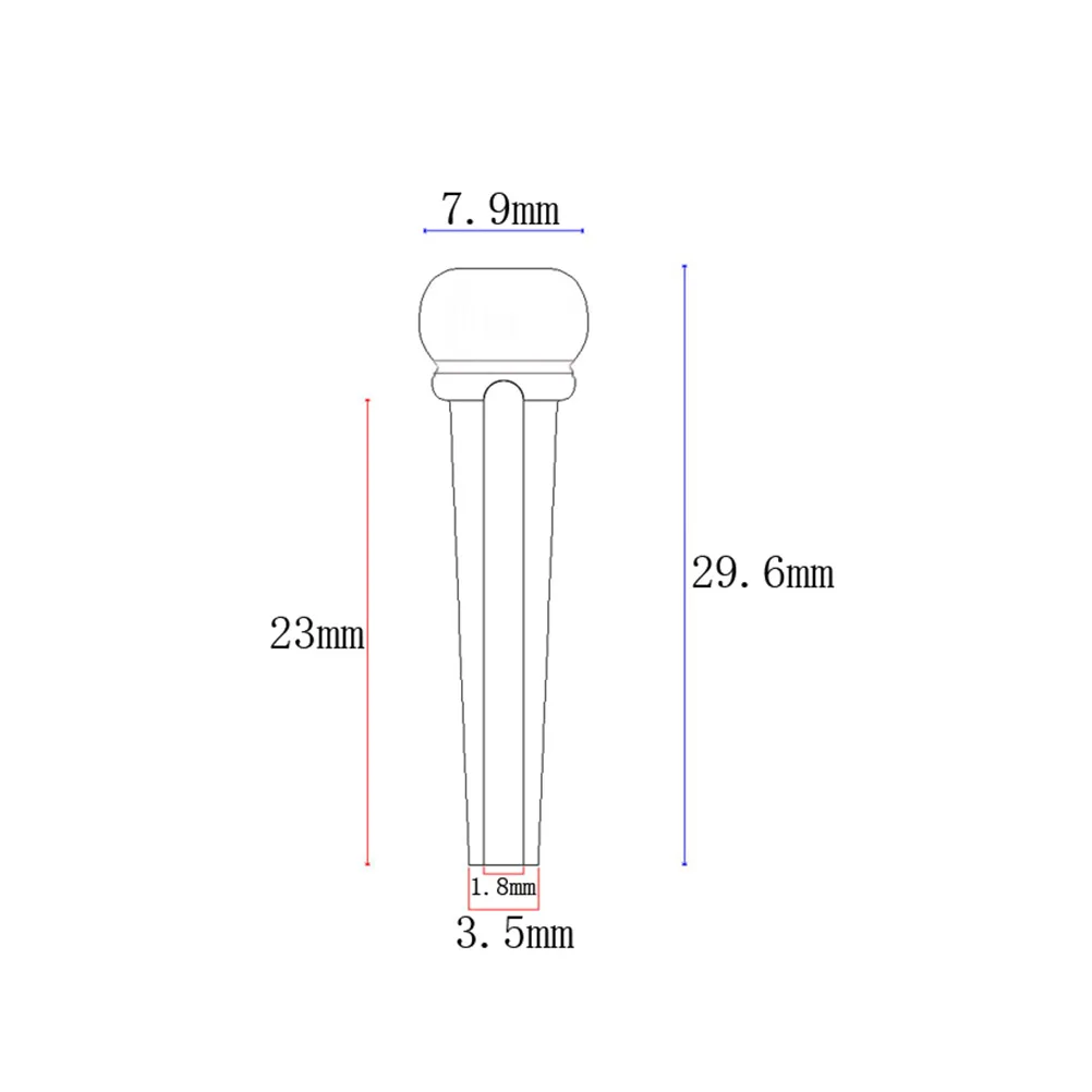 

6Pcs Acoustic Guitar Bridge Pins Brass Natural Redwood Replacement String Pegs Enhance Timbre Sweep Picking Volume