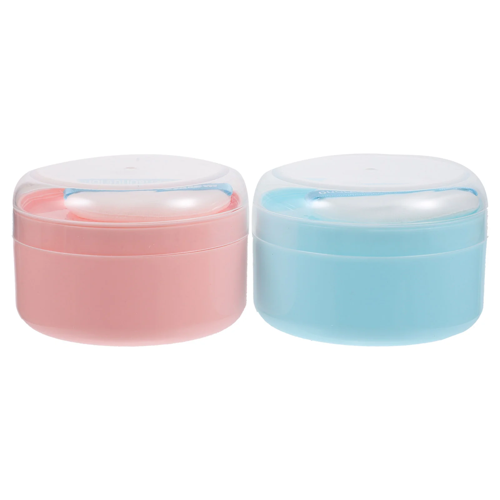

2 pcs Baby Powder Puff Boxes Empty Powder Puff Container Body Powder Puff Box with Powder Puffs