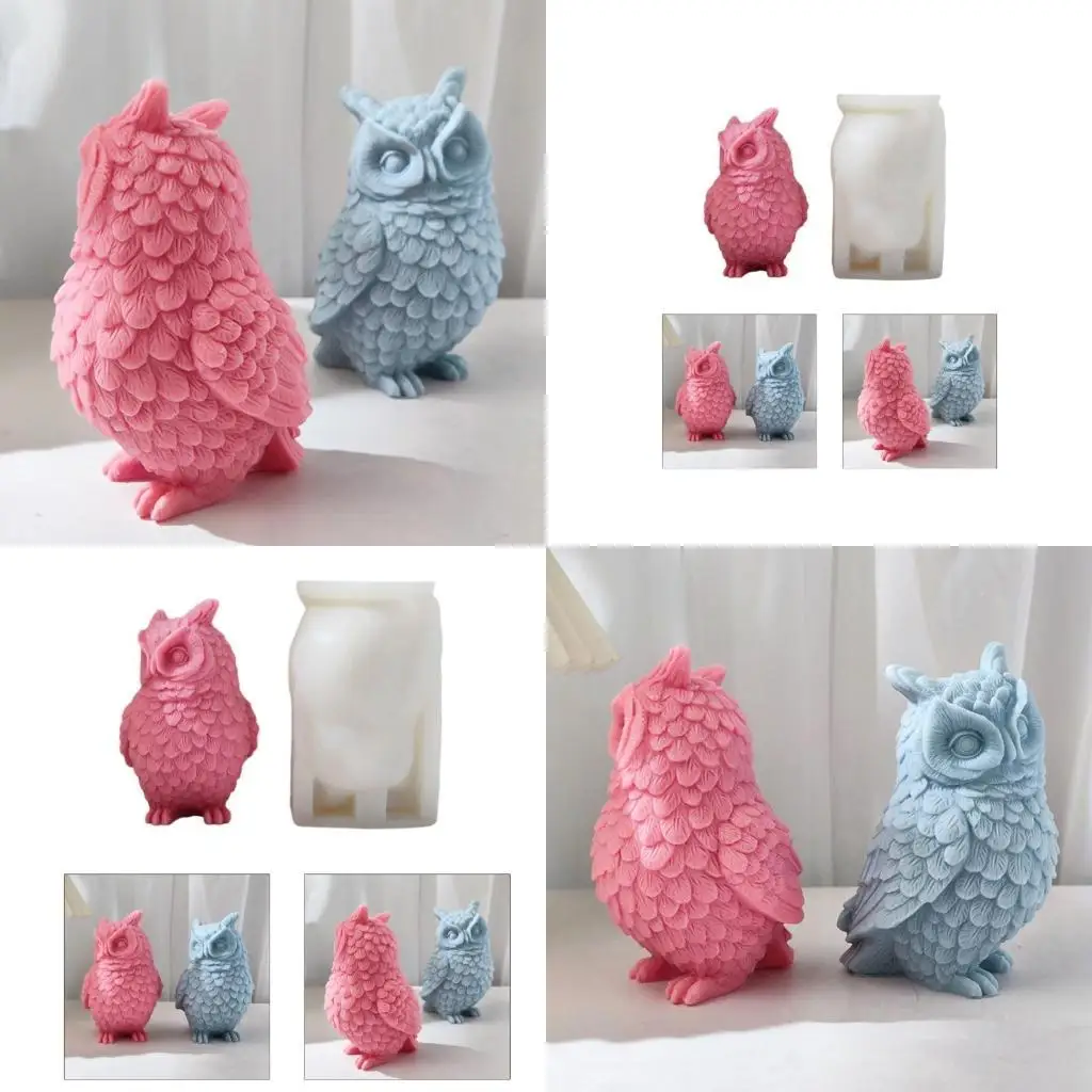 

J78F Стоящая Сова силиконовые формы форма для эпоксидной смолы DIY формы для свечей настольный орнамент инструмент для