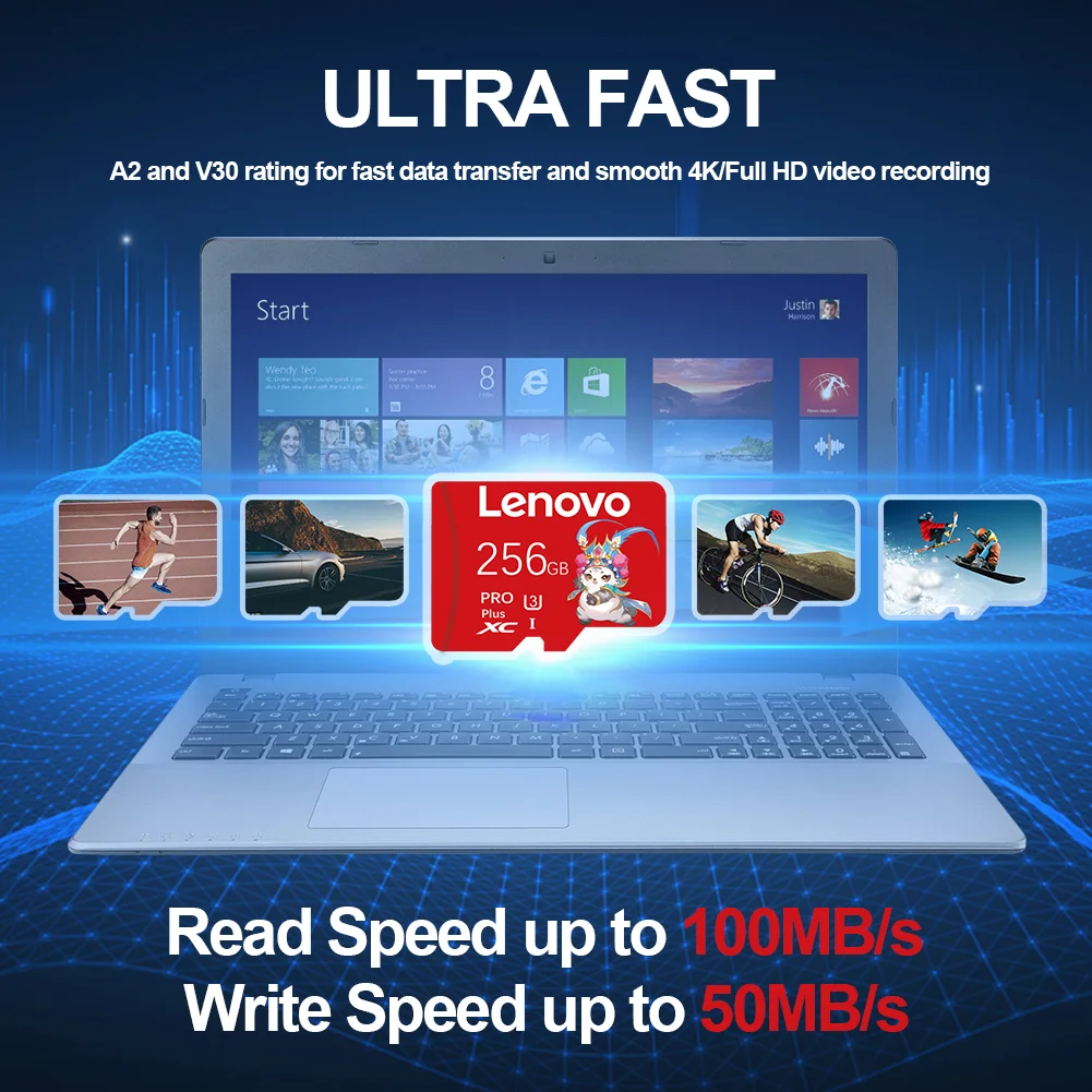 بطاقة ذاكرة Lenovo 2 تيرا بايت 1 تيرا بايت فئة 10 A2 Ultra Micro SD بطاقة SD 256 جيجابايت 512 جيجابايت Cartao De Memoria 128 جيجابايت للأجهزة الرقمية للكاميرا