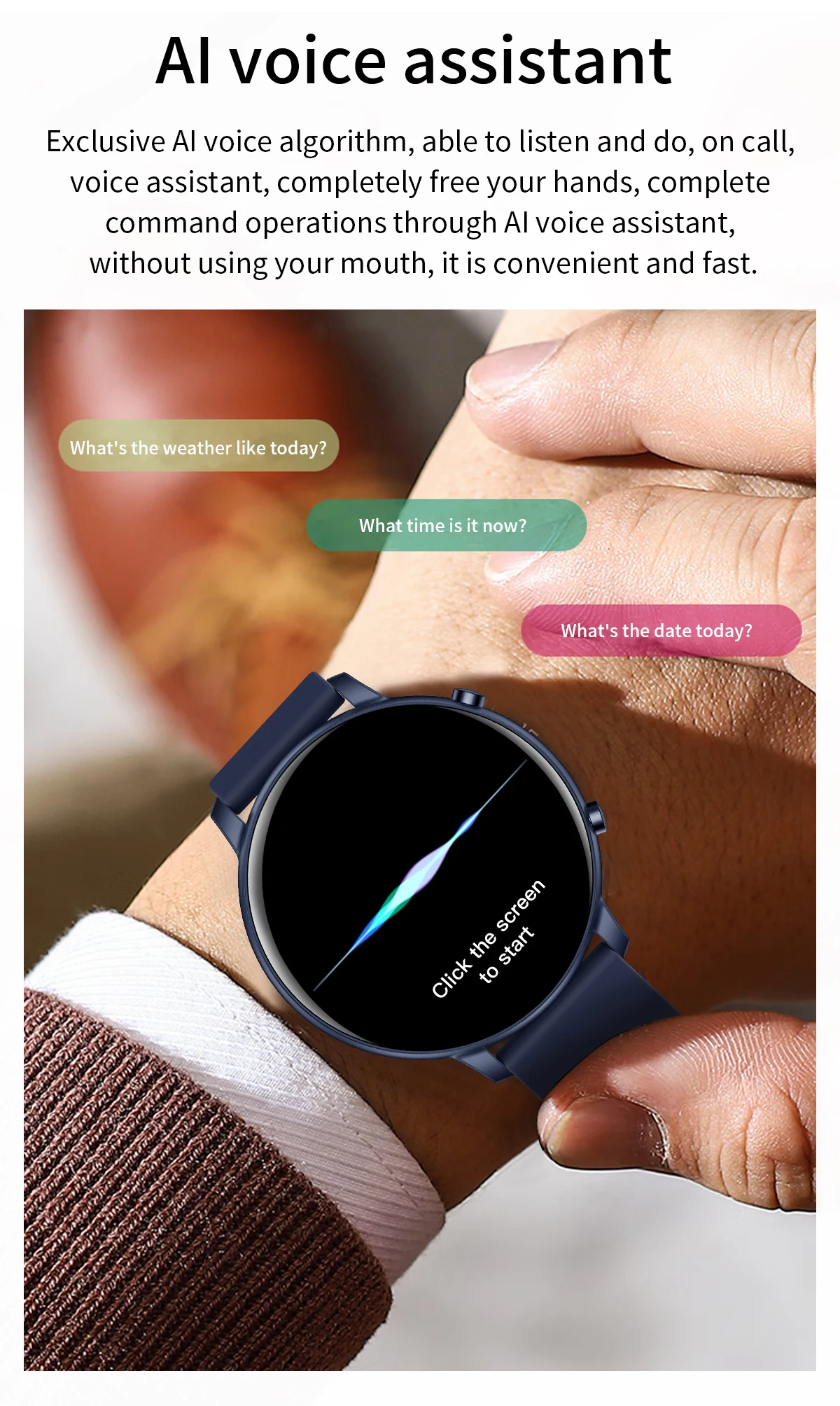 SitopWear-reloj inteligente para hombre y mujer, pulsera con pantalla HD grande, Bluetooth, llamadas, más de 100 modos deportivos, monitoreo de salud, nuevo, 2023