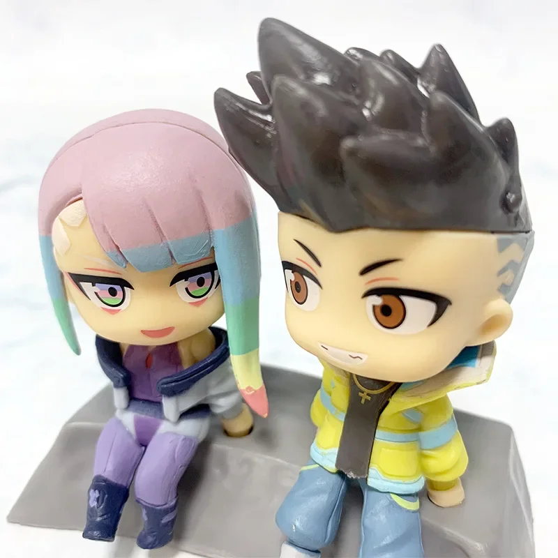 7.5cm Cyberpunk：Edgerunners Q Version David & Lucy (To The Moon)  Anime Figure Model Ornament Dolls Toys Kids Christmas Gifts