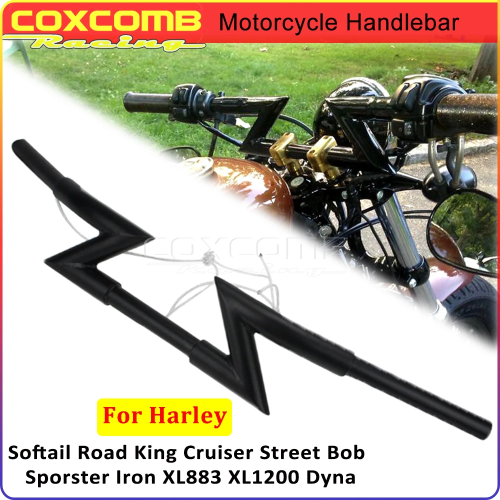 1\'\' Motorcycle Handle Bar For Harley Softail Road King Cruiser Street Bob Sporster Iron XL883 XL1200 Dyna Steel Z-Bars Handlebar