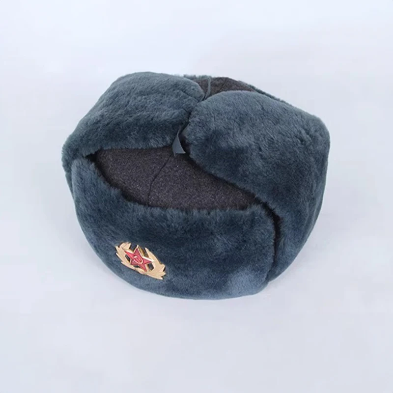 Gorro de algodón táctico suave ruso Ushaka, reproducción M69, gorro cálido para caza al aire libre, sombrero gris de invierno, gorro de Lei Feng desplumado