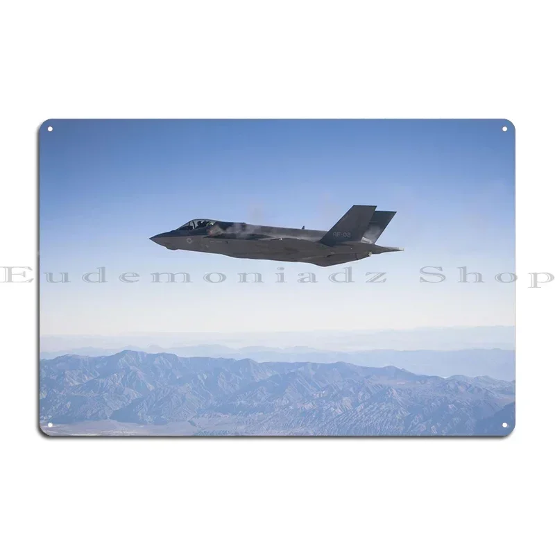 F35 In Flight Metal Plaque Poster Cinema Garage Living Room Design Plaques Tin Sign Poster