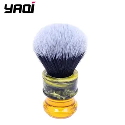 Yaqi-brochas para afeitado en húmedo para hombre, esmoquin de fibra sintética, mango de resina, color blanco y negro, 24MM