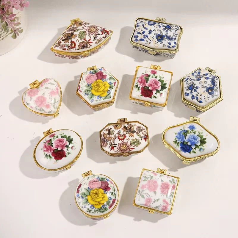 

Geometric ceramic crafts living room bedroom fashion ceramic jewelry box