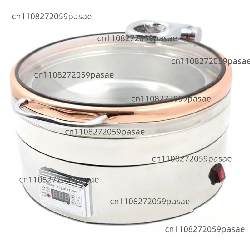 catering equipment buffet stove stainless steel 304 catering electric round hot pot with glass cover