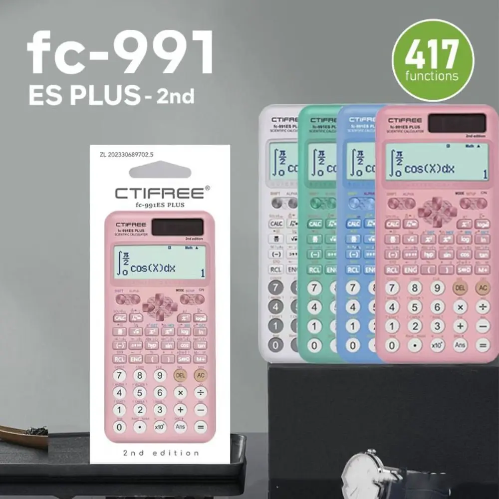 Calculadora científica portátil 991ES Plus-2nd Edition con funda protectora, función 417, calculadora, papelería para estudiantes