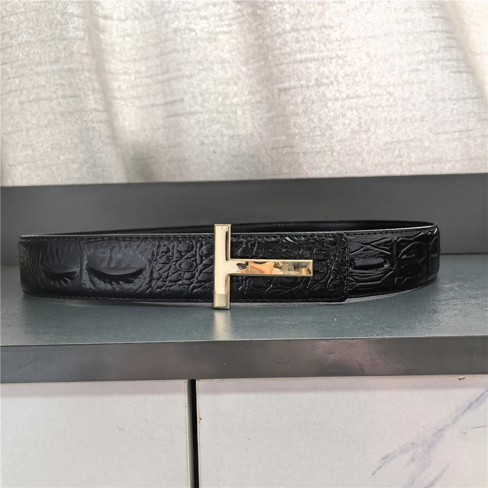 2025 جودة عالية الرجال حزام الجلود المصممين بنطلون موضة العلامة التجارية حزام الرجال الفاخرة يتوهم خمر حزام حزام للرجال الجينز #4