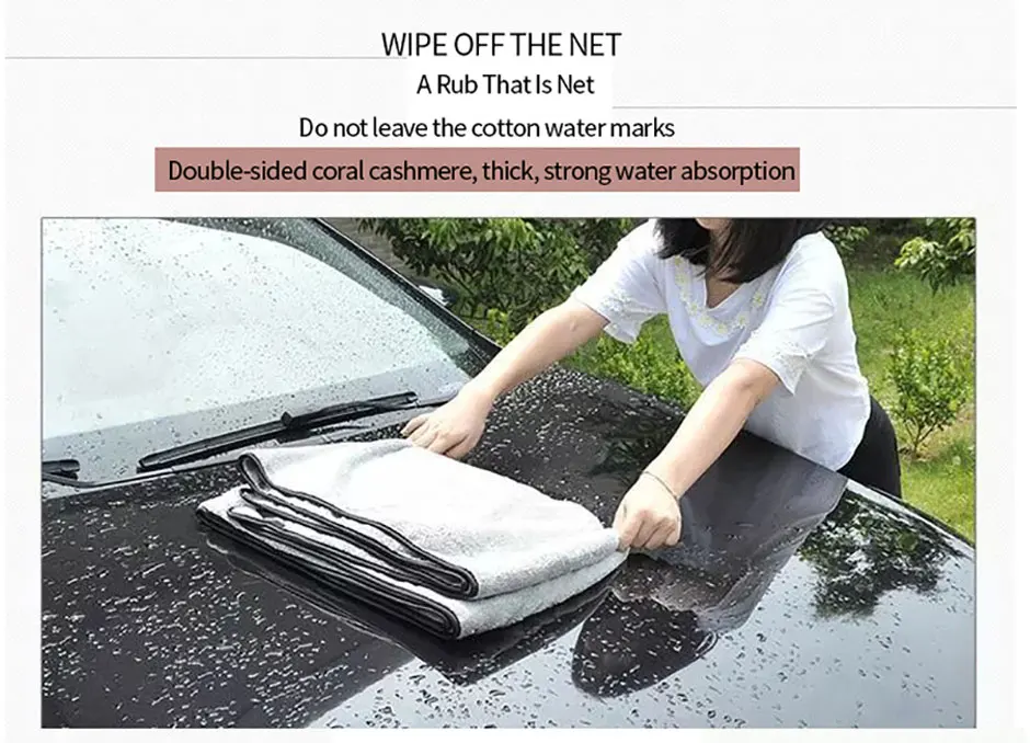 100 x 40 cm Mikrofaser-Autowaschhandtuch, schnell trocknend, automatische Reinigung, extra weiches Tuch, hohe Wasseraufnahme für Autowaschzubehör – Detail 5