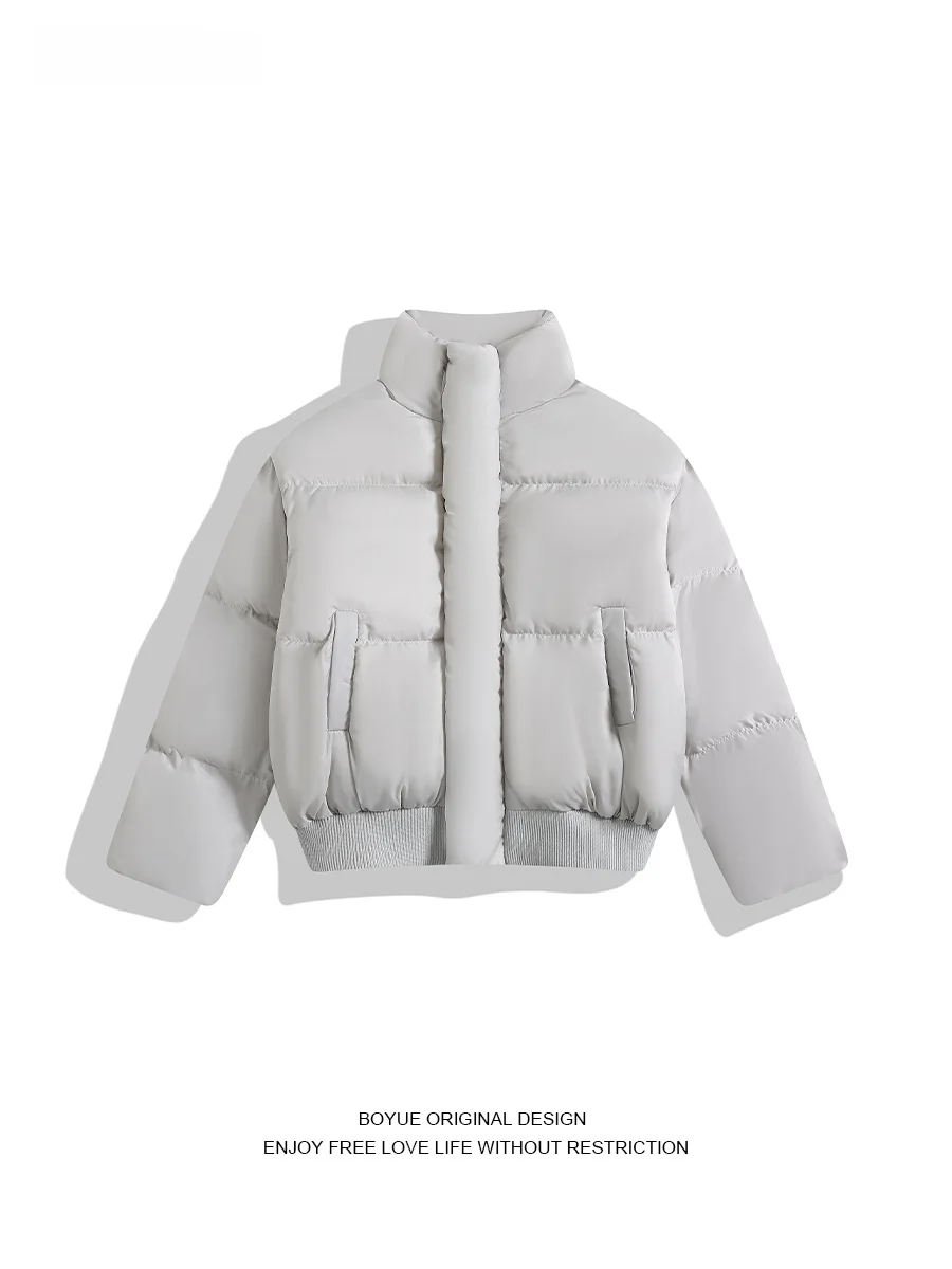 

Boyue American High Street Casual Style Unisex Cotton Jacket Bread Coat Youth Popular Warm Thick Long Sleeve Zipper Closure