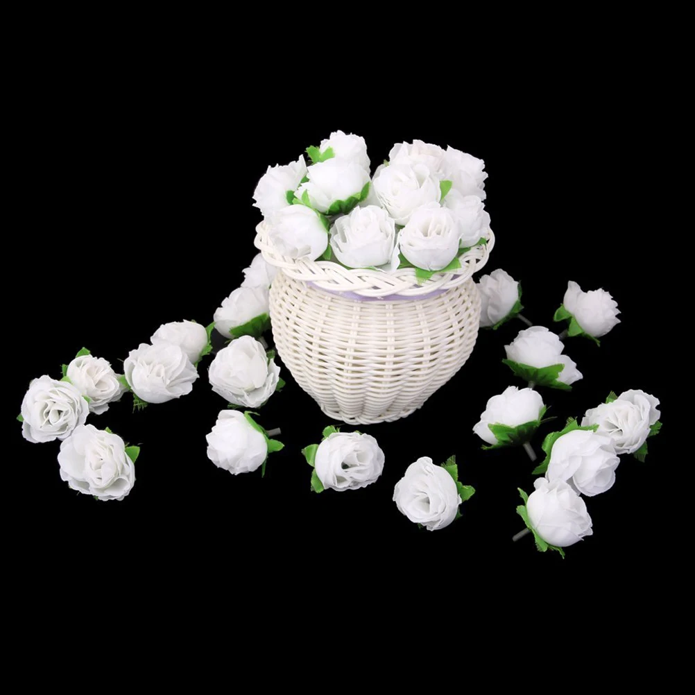 

50Pcs Realistic Fabric Rose Flower Wedding Decoration Craft Bouquet 3Cm Artificial Flower For Scrapbook Headband Accessory