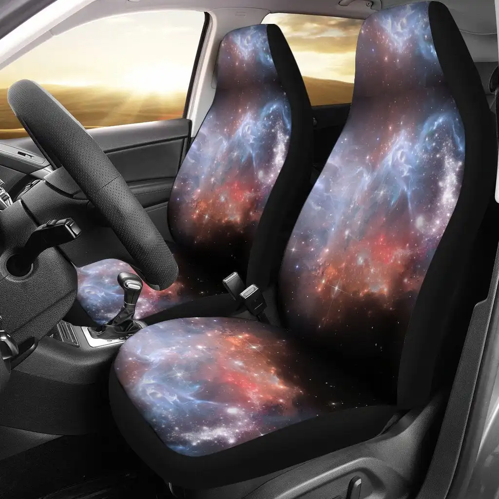 Light Geomagnetic Storm Galaxy Space Print Seat Cover Car Seat Covers Set 2 Pc, Car Accessories Car Mats