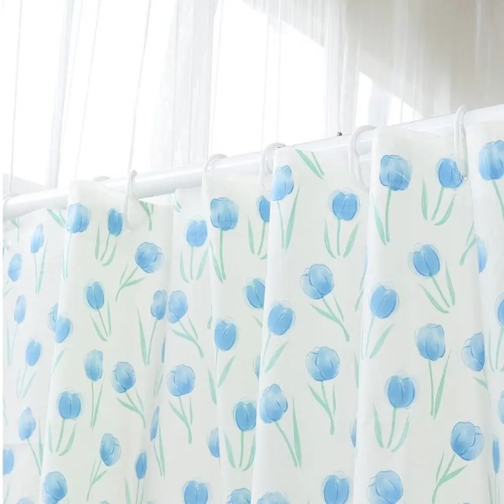 Waterproof Shower Curtain High Quality with Hook Mildew Proof Printed Shower Curtain Thickened PEVA Bathroom Curtain