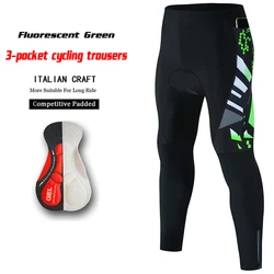 Cycling Trousers Mountain Bike Breathable Comfortable Men's Gel Padded Bike Tights Triathlon Man Pro Licra Pocket Bicycle Pants