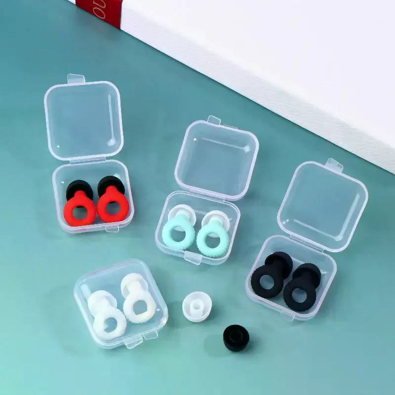 1 مجموعة رقيقة جدا حلقة شكل النوم المعونة سدادات قابلة لإعادة الاستخدام سيليكون الأذن التوصيل مقاوم للماء السباحة سدادة الأذن الحفل حماية السمع #5