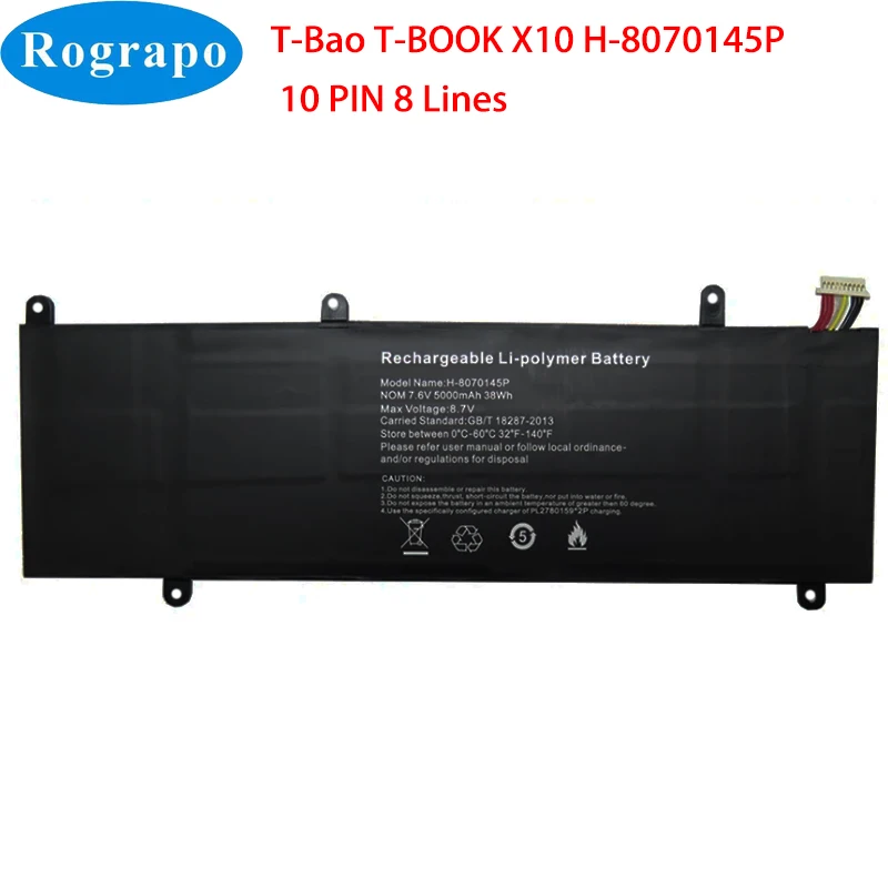 New 7.6V 5000mAh T-bao T-Book X10 15.6 H-8070145P Laptop Battery Computer