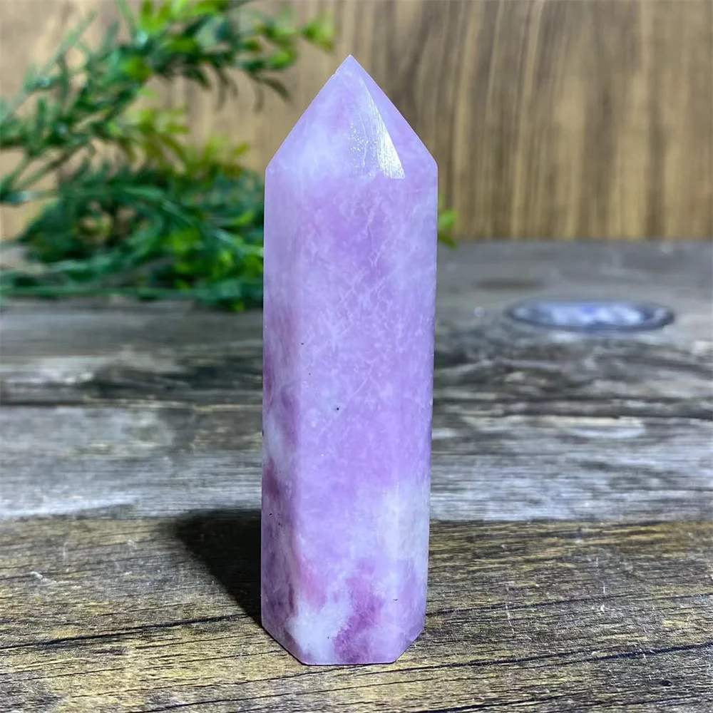 Natural Crystal Lepidolite Tower Ponit Wand Stone Purple Ussingite Quartz Reiki Healing Room Beauty Energy Home Decor Witchcraft