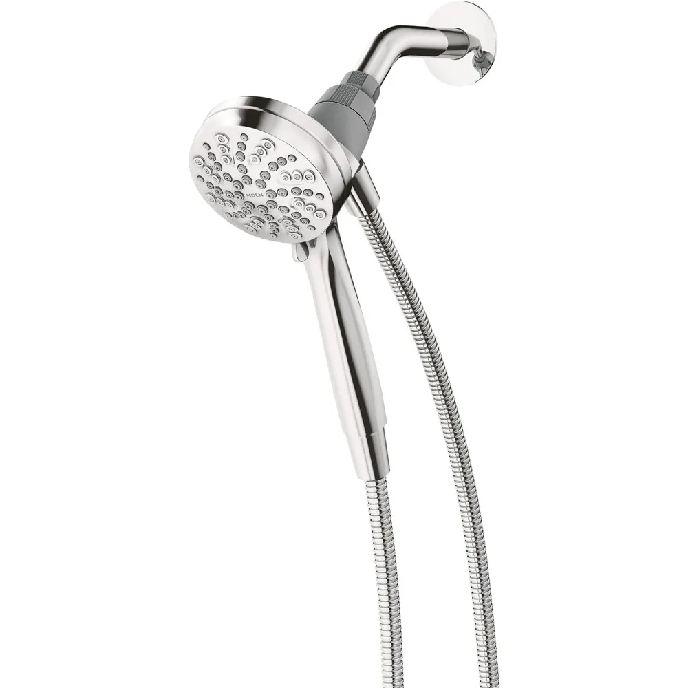 Chrome Engage Magnetix 3.5-Inch Six-Function Eco-Performance Handheld Showerhead with Magnetic Docking System,with Metal Hose