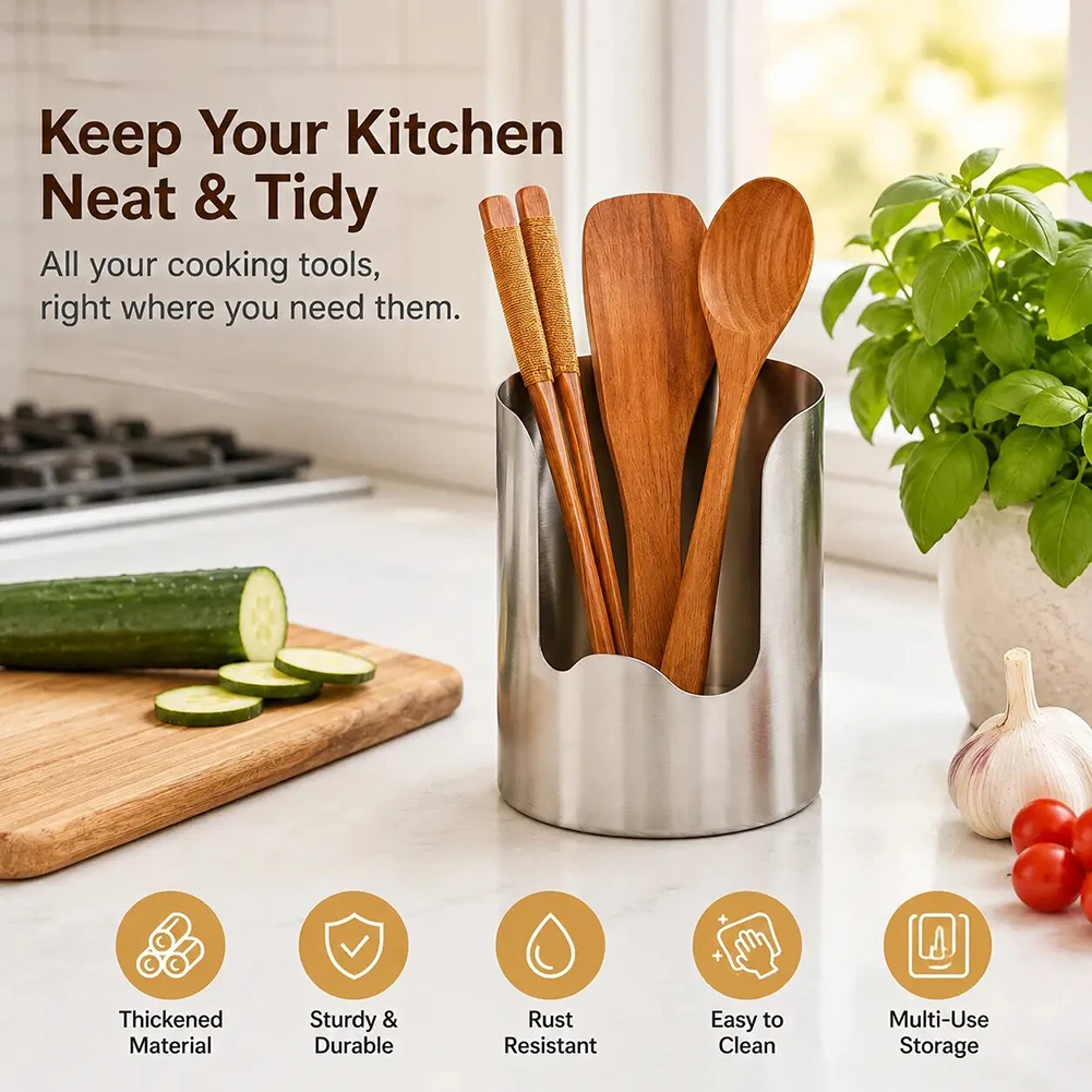 2 In 1 Stainless Steel Utensil Rest Holder Spoon Rack Steel Lid Cookware Organiser Hygienic Space-Saving Cutting Board Storage