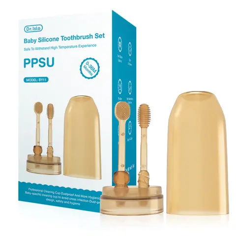 3-In-1 아기 실리콘 혀 브러시 유아 유아 구강 관리 칫솔 훈련 치아 브러시 커버 BPA 무료