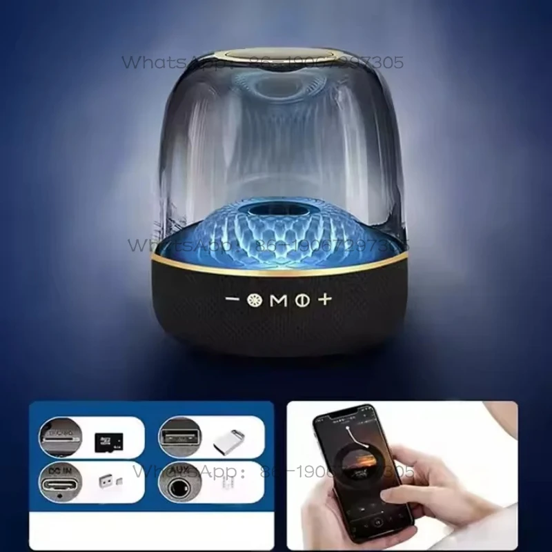 LP90 Pro 120W  LED Light Speaker Transparent Ambient Effect 8000mAh USB Audio Card Insertion Portable Sound Bass