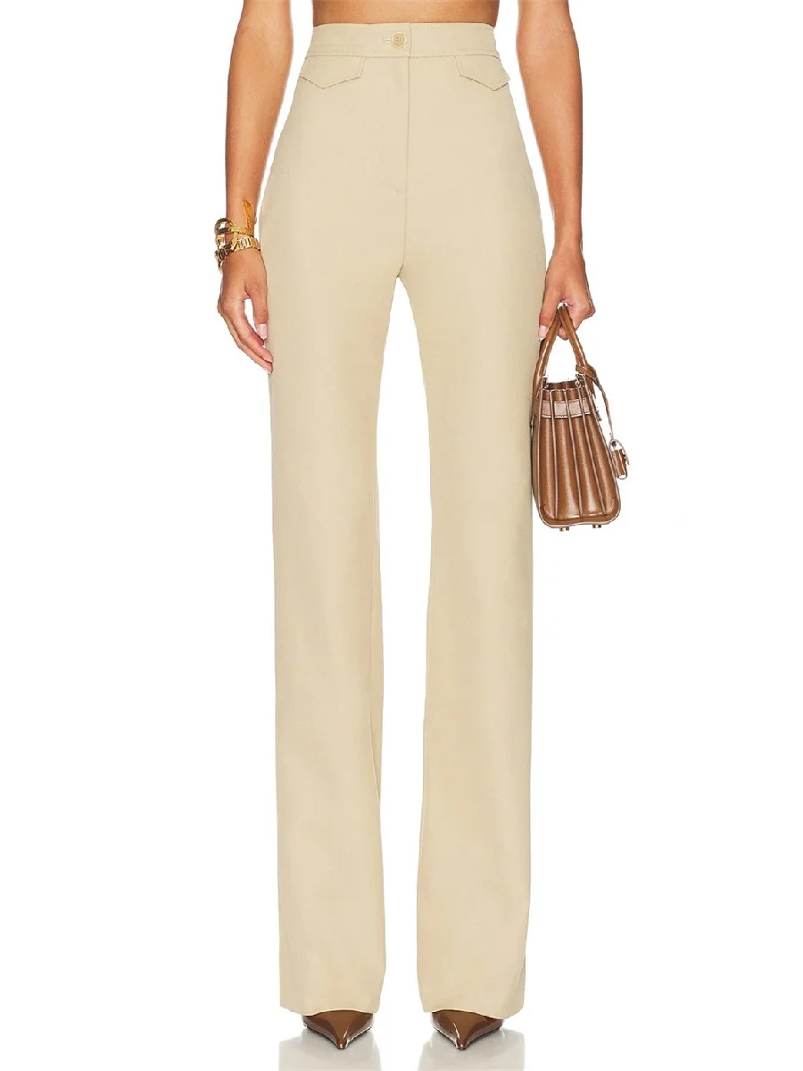 

2026 Women's Clothing Suit Pants, Satin, Commuter, Casual, High-Waisted, Women's Trousers, Y2K New Fashion, Slim Fit Pants bra