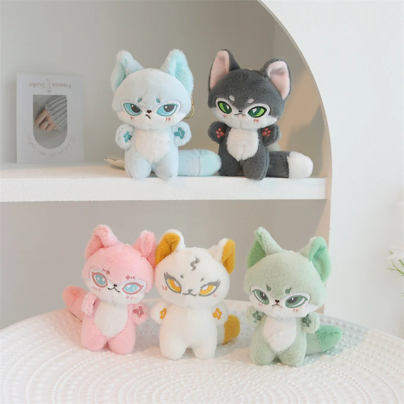 13cm Cute Funny Small Pendant Wolf Dog Cat Panda Lamb Plush Toy Stuffed Animal Puppy Decorate Bag Lovely Baby Appease Gift Keych