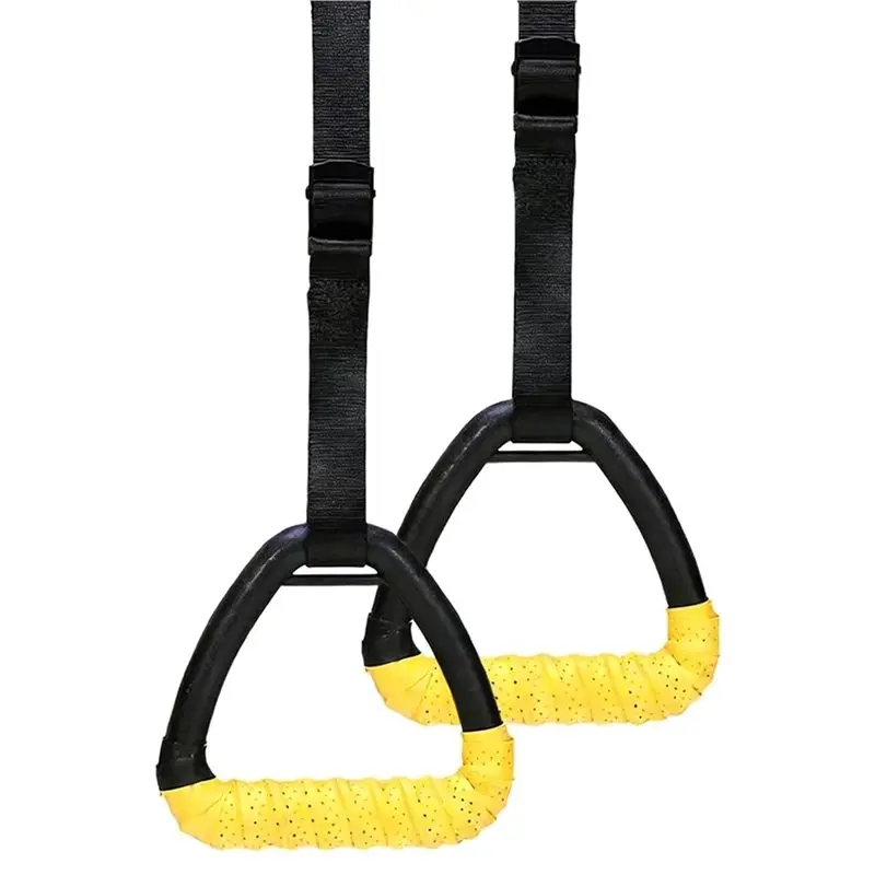 

【STOCK】Gymnastic Pull Up Handle Rings Adjustable Straps For Home Workouts For Men Women Strength Training Fitness