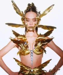 2024 New Independent Design Titanium Metal Jewelry Metal Wings Photography Design Nightclub Bar Gogo Performance Clothing
