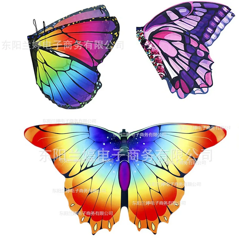 

Insect cape butterfly wings cape children gradual change colorful printed wings shawl halloween party dress up