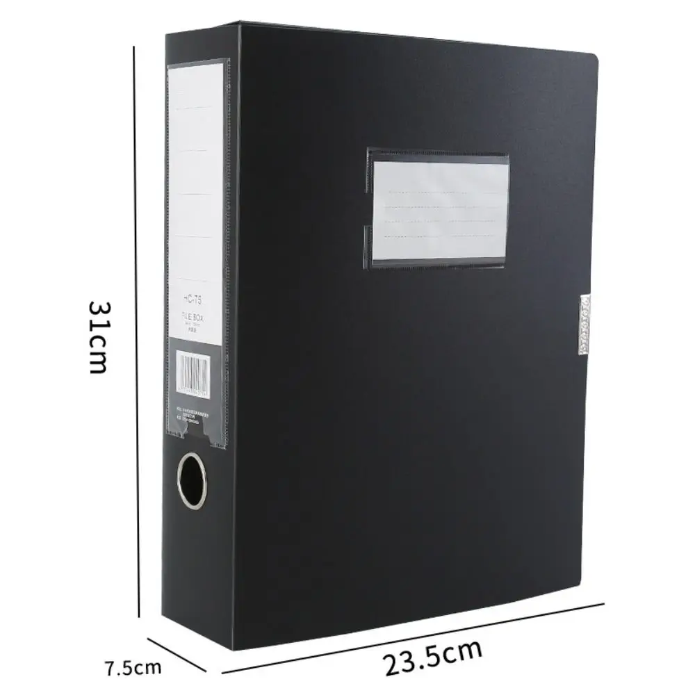

Simple Black Blue A4 File Folder Thickened PP Plastic Paper Storage Box Dustproof Document Case Office