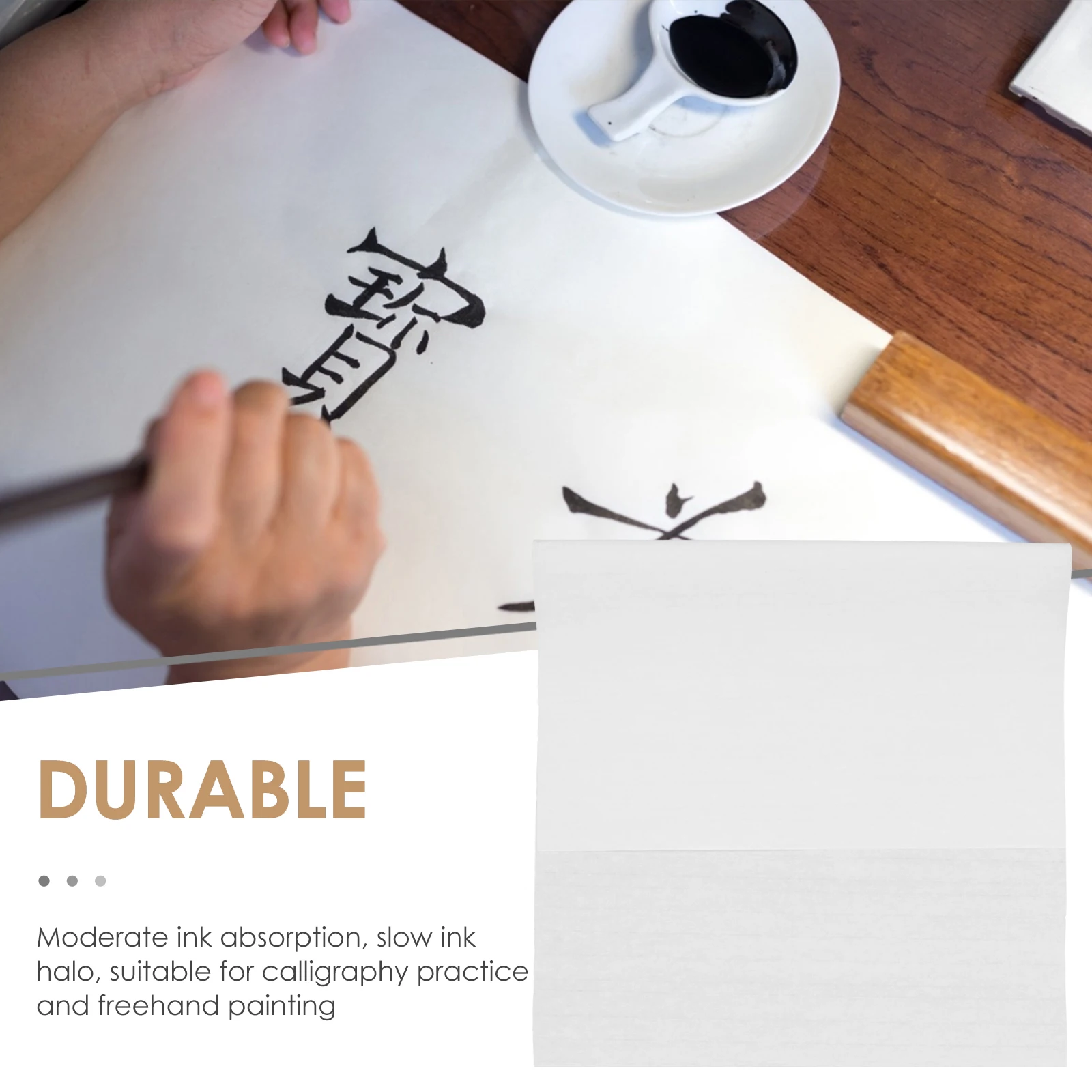

Thickened Xuan Paper Rice Calligraphy Chinese Painting Tools White Sumi 50 Sheets High Toughness Air Permeability Moderate Ink